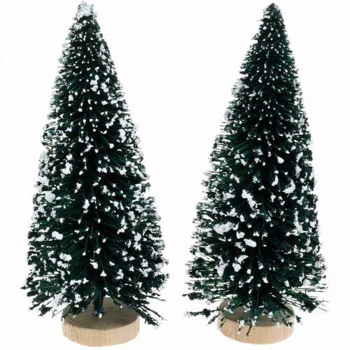 Floristik24 Decorative fir snowed, Christmas decoration, Advent H13cm Ø5.5cm 2pcs