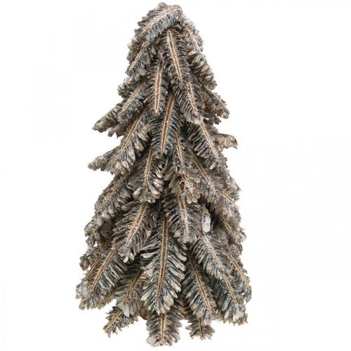 Floristik24 Fir tree made of cones, Christmas tree covered with snow, winter decorations, Advent, washed white H33cm Ø20cm