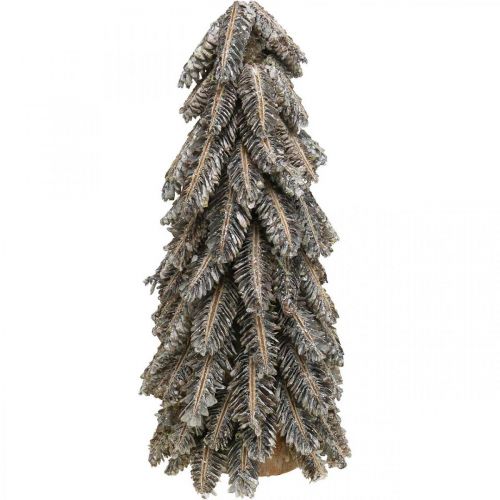 Pine cones, Christmas decorations, snow-covered winter fir, washed white H40cm Ø18cm
