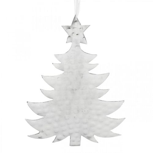 Christmas tree pendant, Advent decoration, metal decoration for Christmas, silver 20.5×15.5cm
