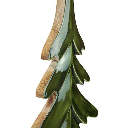 Christmas tree wood decoration glossy green 22.5x5x50cm