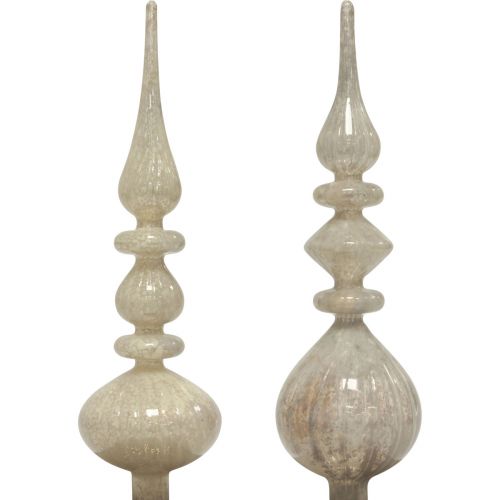 Christmas tree topper Christmas tree topper glass white glass silver 34cm 1pc