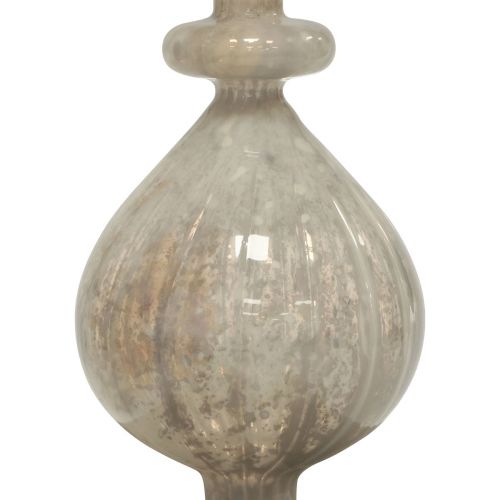 Floristik24 Christmas tree topper Christmas tree topper glass white glass silver 34cm 1pc