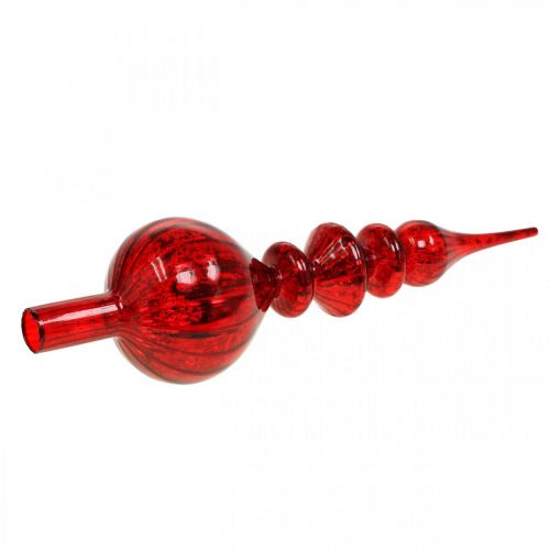 Floristik24 Tree top red glass decoration Christmas top Christmas tree H35cm