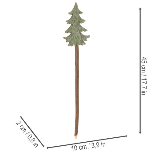 Decorative Christmas tree on a stick for planters and tall arrangements, 45cm, 6 pieces | Floristik24.co.uk