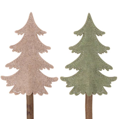 Decorative Christmas tree on a stick for planters and tall arrangements, 45cm, 6 pieces | Floristik24.co.uk