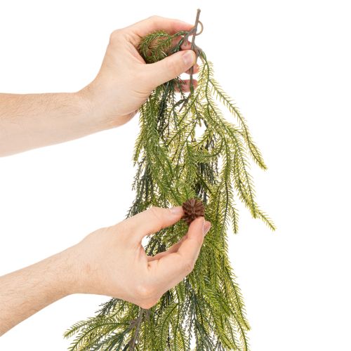 Artificial pine branch garland with cones for Advent decoration 218cm | Floristik24.co.uk