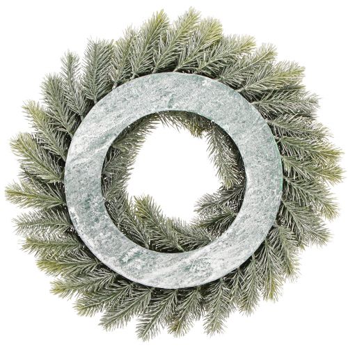 Floristik24 Fir wreath iced decorative wreath fir green artificial Ø40cm