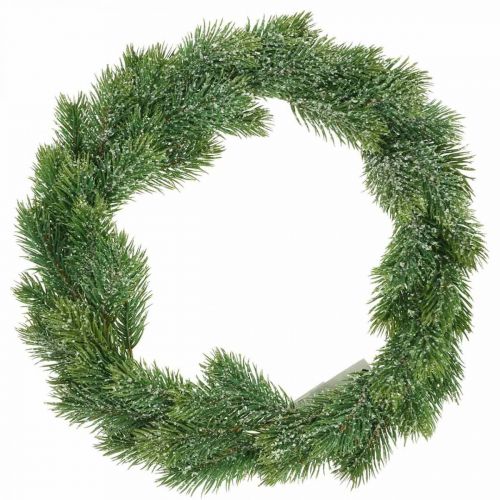 Product Fir wreath artificial Advent wreath green, iced Ø35cm