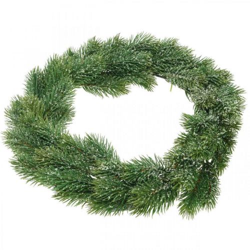 Product Fir wreath artificial Advent wreath green, iced Ø35cm