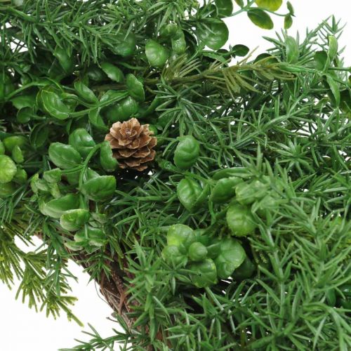 Floristik24 Decorative wreath large coniferous branches, cones and boxwood green 70cm