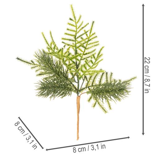 Artificial Pine Branch for Festive Decorations 22cm Set of 2 | Floristik24.co.uk