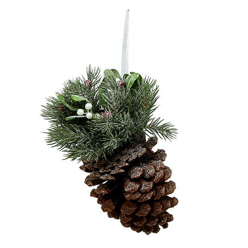 Floristik24 Pine cones with decoration for hanging red 25cm - 32cm