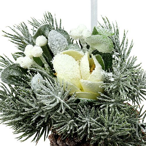 Floristik24 Pine cones with decoration for hanging white 25cm - 30cm