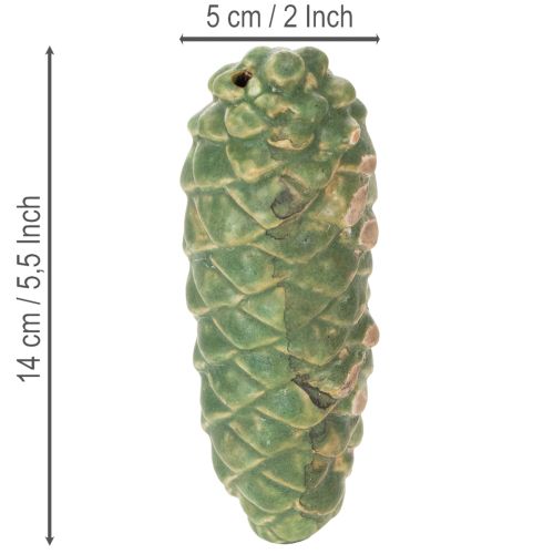 Ceramic Pine Cone Decoration Set – Autumn Table Décor, 14cm, 3pcs | Floristik24.co.uk