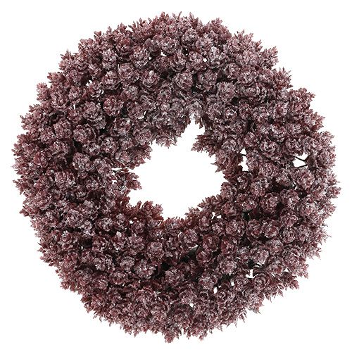 Floristik24 Pinecone wreath Ø25cm Burgundy iced