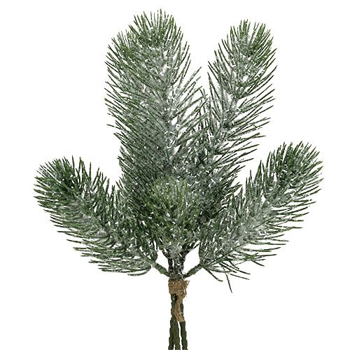 Floristik24 Fir branch green iced 30cm 3pcs