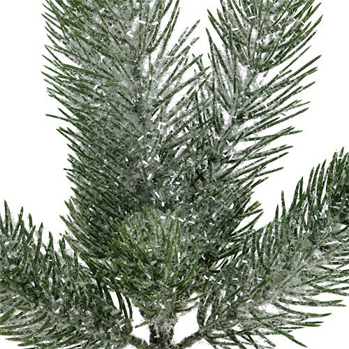 Floristik24 Fir branch green iced 30cm 3pcs