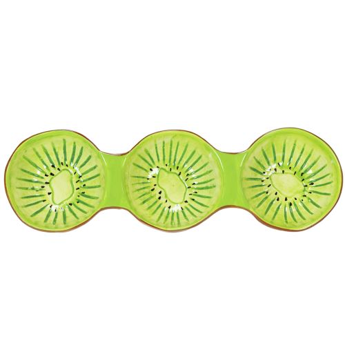 Product Ceramic bowl with kiwi motif, summer decoration for stylish serving of tapas and snacks, 30cm