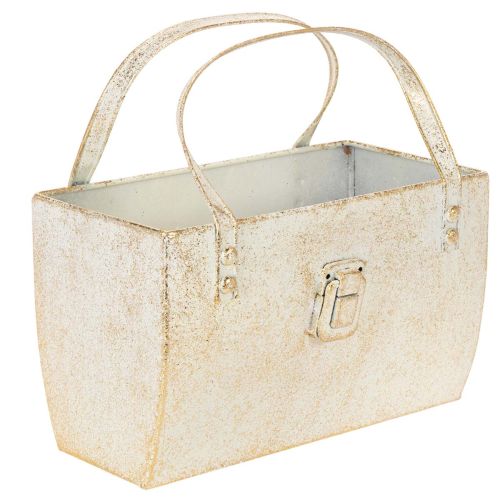 Metal bag, decorative container, rectangular, 26cm, gold buy online | Floristik24.co.uk