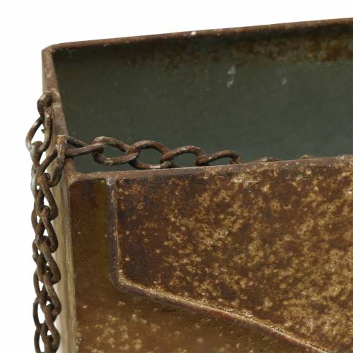 Product Planter bag with chain metal gray / rust H21cm
