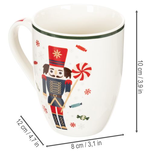 Ceramic Christmas Mug Set with Nutcracker and Candy Cane Design 10cm - 2 Pieces | Floristik24.co.uk