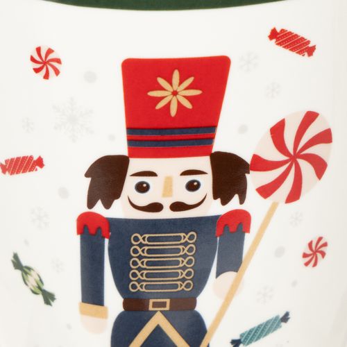 Ceramic Christmas Mug Set with Nutcracker and Candy Cane Design 10cm - 2 Pieces | Floristik24.co.uk