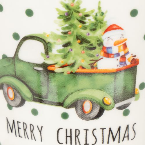 Merry Christmas Ceramic Mugs with Festive Car Design, Set of 2, 10cm | Floristik24.co.uk