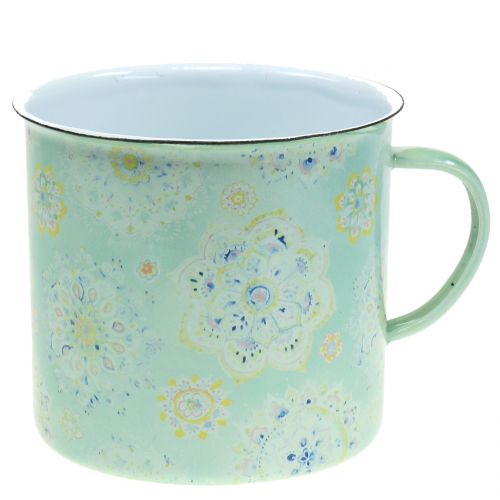 Floristik24 Deko cup plant pot mandala enamelled Ø13cm H12cm