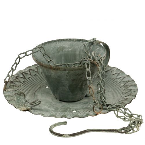 Floristik24 Garden decoration cup for hanging metal vintage look Ø21cm