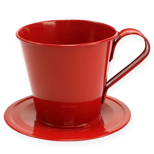 Floristik24 Cup with plate Ø9cm H8cm 6pcs. sorted by color