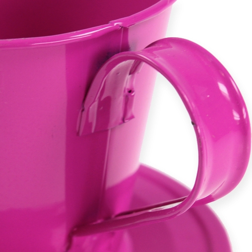 Floristik24 Decorative cup with plate sort. Ø12cm H10cm 8pcs.