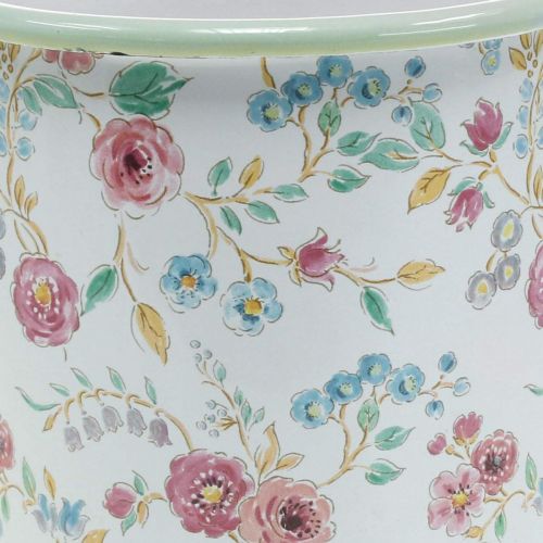 Product Plant cup roses Enamel decorative cup with handle white Ø9.5cm