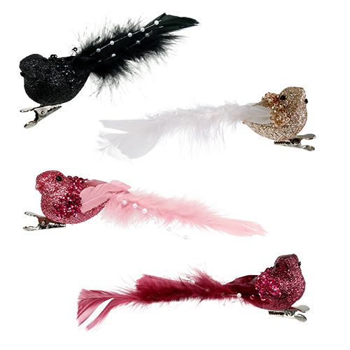 Floristik24 Pigeon on the clip sorted in color. 15cm 8pcs
