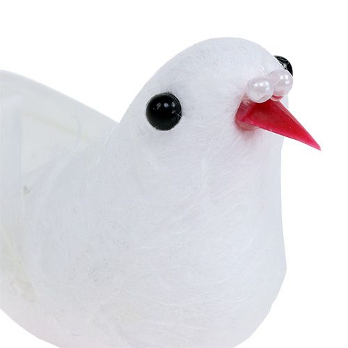 Floristik24 Pigeons 5cm on the wire White 8pcs