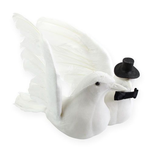 Product Bird bride couple white 32cm