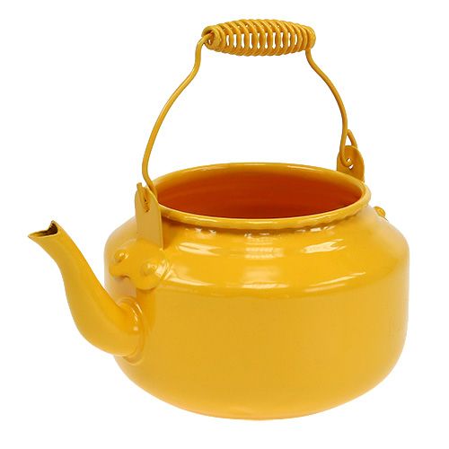 Teapot Ø9cm H10cm yolk yellow | Floristik24.co.uk