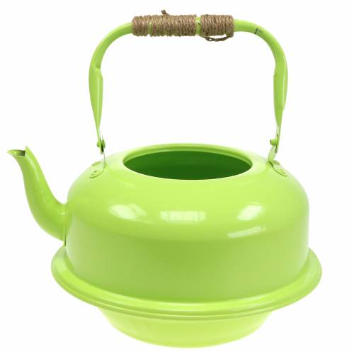 Floristik24 Planter Tea Kettle Zinc May Green Ø26cm H15cm