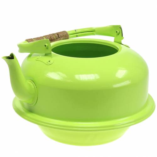 Floristik24 Planter Tea Kettle Zinc May Green Ø26cm H15cm