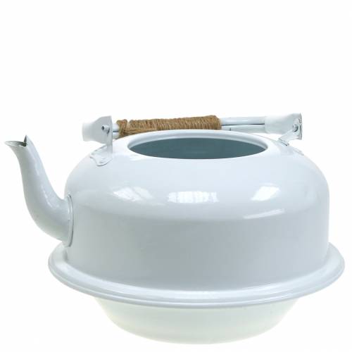 Floristik24.co.uk Planter tea kettle zinc white Ø26cm H15cm67827