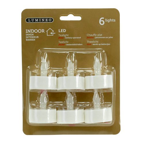 Product LED tea lights with battery Ø4cm for indoor use 6 pcs