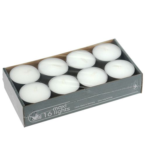 Floristik24 Tea lights maxi Ø58mm 16pcs white