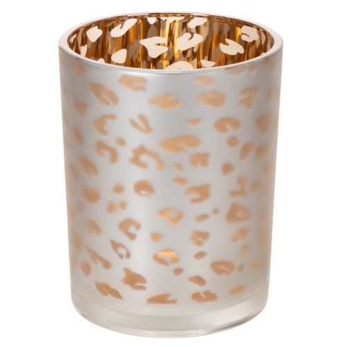 Glass tealight holder with leopard print, 12cm buy online | Floristik24.co.uk