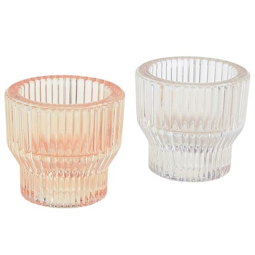 Product Tealight glass tealight holder tinted glass Ø5.5cm H5cm 2pcs