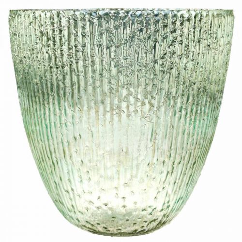 Floristik24 Candle glass lantern blue green table decoration glass Ø21cm H21.5cm