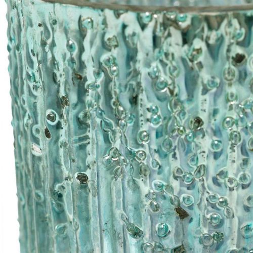 Floristik24 Tea light glass blue lantern glass candle decoration 8cm