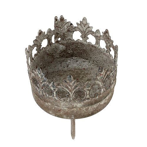 Floristik24 Tea light holder antique Ø5cm H10cm grey
