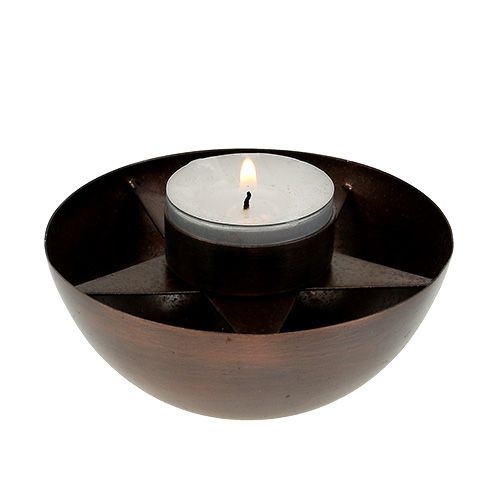 Tealight holder brown Ø10cm H4cm