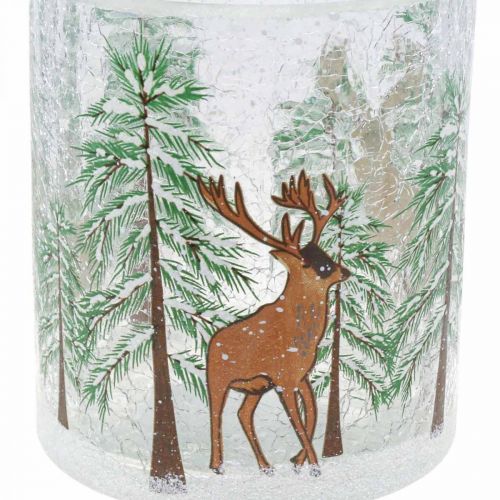 Product Tealight holder glass Christmas Crackle tealight glass H10cm