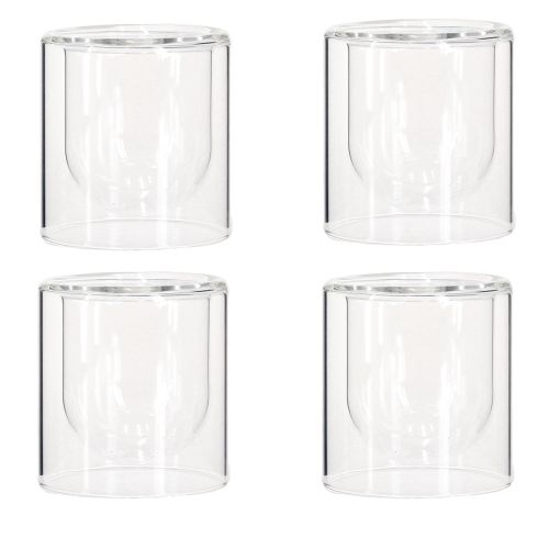 Product Tealight Holder Glass Lantern Clear Ø7.5cm H8cm 4 pcs